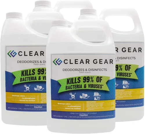 Vista 7 de Clear Gear Limpiador desinfectante y desodorante para equipos deportivos, gimnasios y centros de fitness - Registrado por la EPA, grado