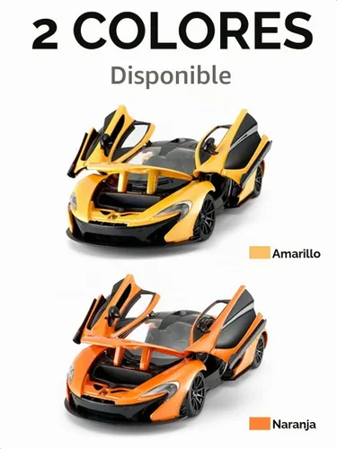 Vista 3 de RASTAR 1/24 Officially Licensed Diecast Car Model for McLaren P1, Yellow