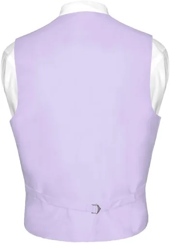 Vista 2 de Conjunto de chaleco de vestir y pajarita de color rosa sólido para hombre para traje o esmoquin