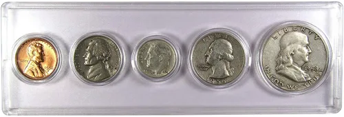 Vista 22 de Juego de 5 monedas coleccionables de 1934 en buen o mejor estado para regalo