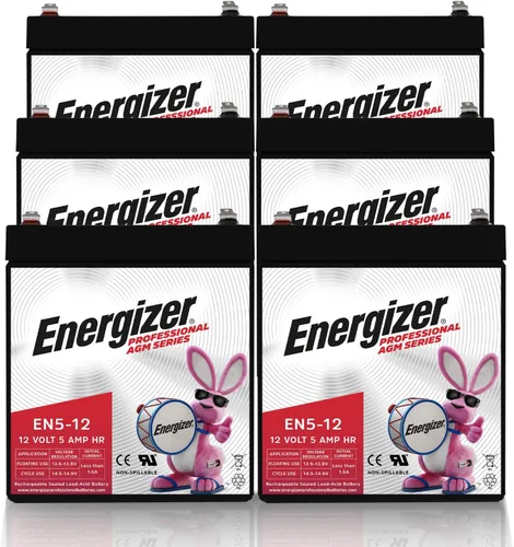 Vista 9 de Energizer EN5-12, 5 Amp Hr 12 V, batería recargable de plomo ácido sellada AGM de larga duración, ideal para uso en puertas de garaje, paneles