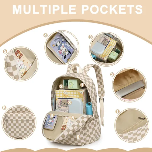 Vista 35 de Bluboon Juego de mochila para adolescentes, mochila escolar para niñas, lonchera y lápices, bolsas para estudiantes, 3 en 1