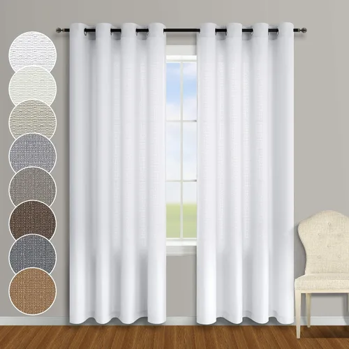 Vista 22 de KOUFALL - Cortinas transparentes con aspecto de lino