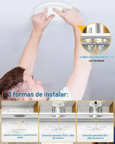 Vista 5 de Sunco - Paquete de 4 luces LED de montaje empotrado de 6 pulgadas, 15 W = 75 W, regulables