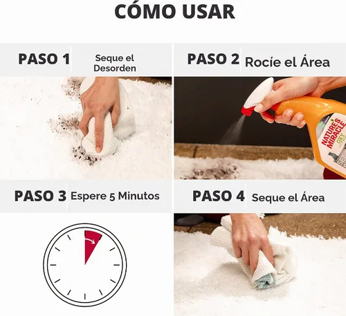 Vista 4 de Nature's Miracle Removedor de manchas y olor solo para gatos con Oxy, 710 ml