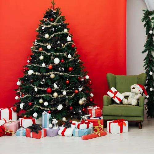 Vista 5 de WILLBOND 36 piezas de flores de Pascua navideñas de 3 tamaños para árbol de Navidad, flores falsas con purpurina, decoración, adornos de flor