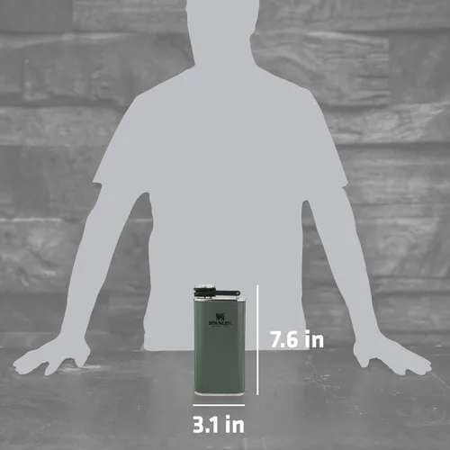 Vista 3 de Stanley Classic Easy Fill Wide Mouth Flask de 8 onzas Frasco de cadera a prueba de fugas Tapa con bisagra conectada que nunca se pierde