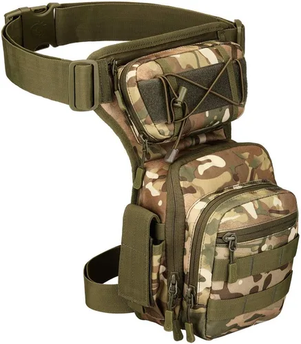 Vista 6 de Bolsa táctica de pierna caída para hombres y mujeres, bolsa militar para muslo, al aire libre, motocicleta, senderismo, cintura, riñonera, bolsa