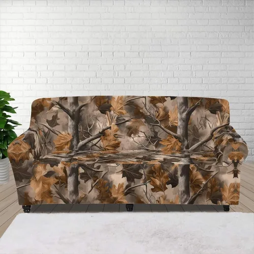 Vista 154 de ZOUTAIRONG Fundas elásticas para sofá con estampado de ramas de camuflaje 3D para sofá, funda para muebles de un solo cojín, decoración del hogar u