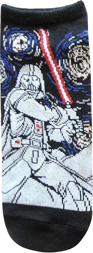 Vista 2 de STAR WARS Starry Night Vader Fett Yoda JuniorsWomens 5 Pack Ankle Socks Size 4-10