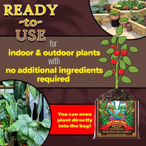 Vista 5 de FoxFarm Suelo para macetas Happy Frog con 2 etiquetas para plantas, 2 pies cúbicos - Plantas en contenedores para interiores y exteriores