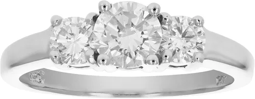 Vista 3 de Vir Jewels - Anillo de compromiso de diamantes con 3 piedras certificadas de 0,60 quilates, oro blanco de 14 quilates SI2-I1