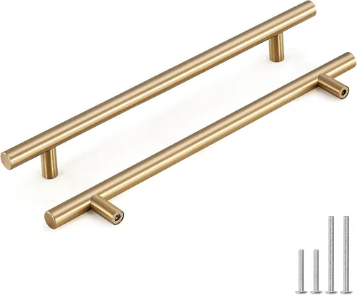 Vista 10 de Goldenwarm Paquete de 5 tiradores para gabinete color bronce champán, tiradores para cajones de bronce de 2-1/2 pulgadas (64mm), manijas