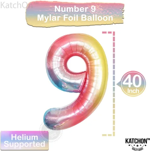 Vista 1289 de KatchOn Globo negro del número 1 de 40 pulgadas, globo de feliz cumpleaños Large Mylar Number One Balloon for 1st Birthday Decorations, Foil