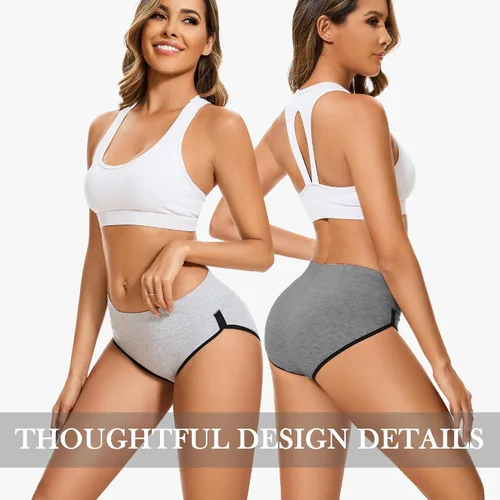 Vista 3 de CAILECOTTON Ropa interior de algodón para mujer, bragas de talla grande para mujer, paquete de 25