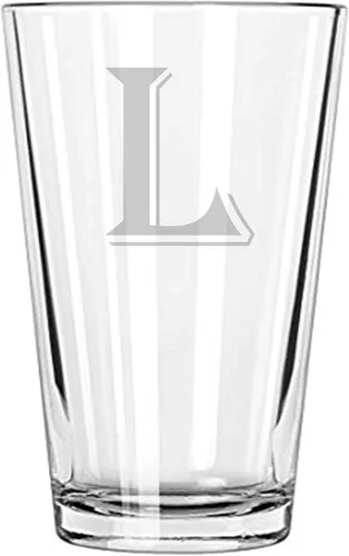 Vista 11 de Vaso de cerveza 16 oz pinta Monograma (B)