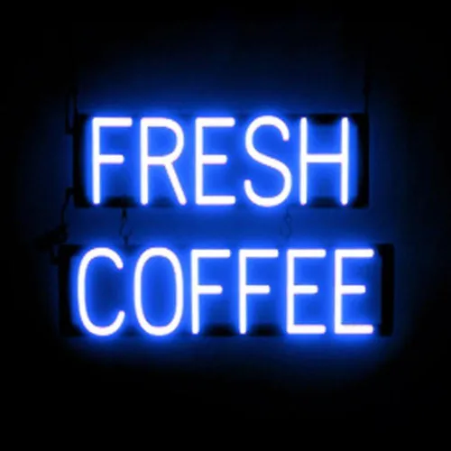 Vista 53 de SpellBrite Letrero de té Aspecto de letrero de té neón, luz LED azul, 13.1 x 6.3 pulgadas Ultra-Bright Click-Together Signage for Cafes, with