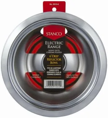 Vista 4 de Stanco Tazón reflector profundo para Ge/Hotpoint Ranges acero cromado, porcelana de 6 pulgadas.
