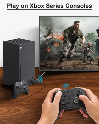Vista 2 de GuliKit Adaptador inalámbrico Goku, compatible con consolas PS4 Switch Xbox Series SX Xbox One, compatible con controlador Kingkong Pro, controlador