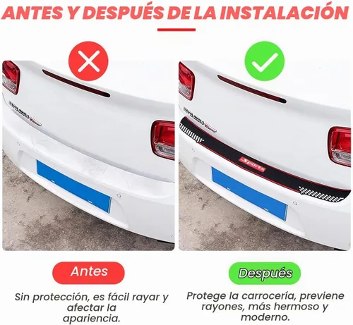 Vista 3 de Protector de parachoques trasero de automóvil, universal de goma negra antiarañazos/antideslizante, almohadilla protectora de puerta de maletero