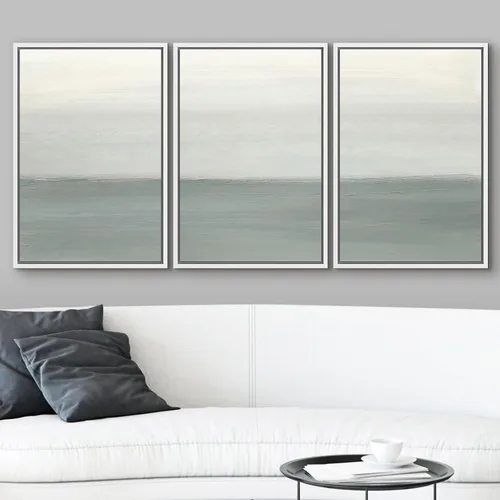 Vista 210 de wall26 Lienzo enmarcado para pared, juego de arte de acuarela pastel, paisaje rural, ilustraciones con formas abstractas, arte moderno, decorativo