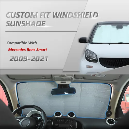 Vista 3 de YIWANG Parasol para parabrisas de automóvil, parasol para ventana trasera completa para Benz Smart, protector de rayos UV