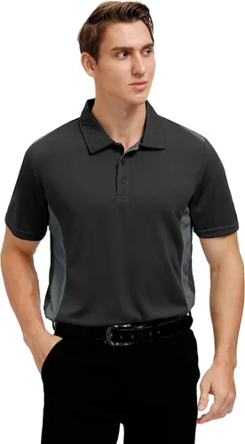 Vista 5 de Polo de golf para hombre, tallas grandes y altas, tallas L-7XL 12177# Negro y Gris