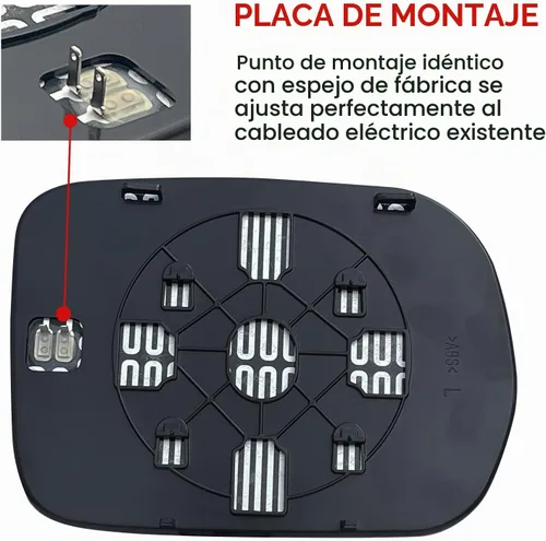 Vista 3 de Espejo lateral del conductor de repuesto para Honda Pilot 2003 2004 2005 2006 2007 2008, accesorios de vidrio con placa trasera trasera izquierda
