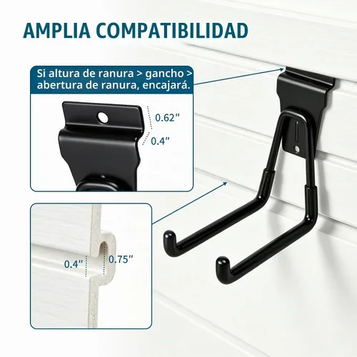 Vista 3 de Juego de accesorios Slatwall de 34 piezas: cestas, juego