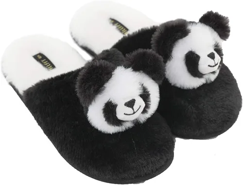 Vista 6 de Millffy Pantuflas de unicornio de peluche para mujer, diseño de conejo, zapatos de conejo, para interiores, hogar, dormitorio, pantuflas Fox Head