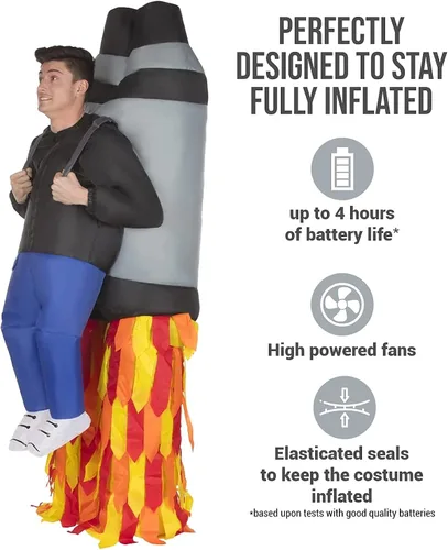 Vista 3 de Jetpack - Disfraz inflable Pick Me Up traje de gran ilusión de disfraces talla única Multicolor surtido