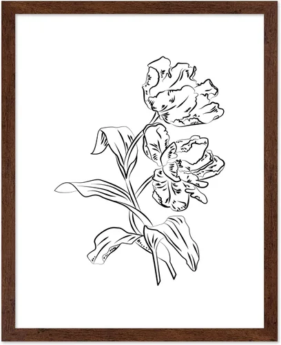 Vista 37 de Poster Master Póster Plumeria - Impresión de flores retro, arte floral, arte de flores tropicales, arte de línea - Arte de boceto - Arte abstracto