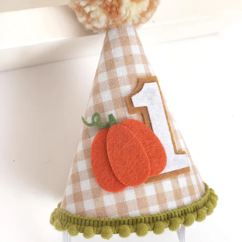 Vista 5 de Sombrero de calabaza para el primer cumpleaños para niños, decoración de primer cumpleaños de otoño, sombrero de primer cumpleaños, decoración