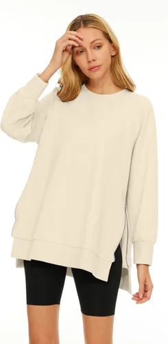 Vista 2 de EFAN Sudaderas de gran tamaño para mujer, manga larga, cuello redondo, sudaderas casuales con capucha 2024, ropa de moda de otoño