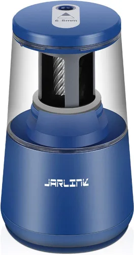 Vista 15 de Jarlink - Sacapuntas eléctrico con hoja de alta resistencia para afilar rápidamente y parada automática para lápices número 2 y de colores (6-8 mm)