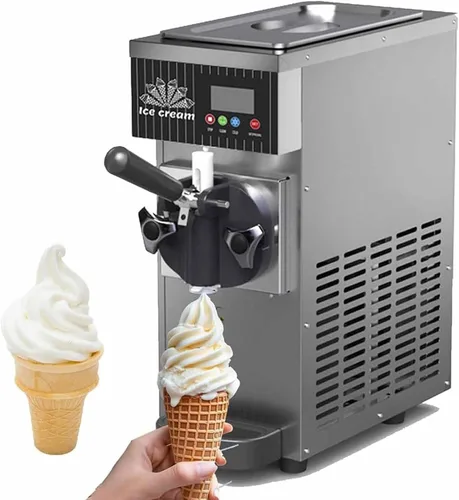 Vista 7 de Máquina de helado comercial con panel LCD y limpieza automática, alto rendimiento para encimera suave servir en servicio de alimentos, púrpura-Bql28
