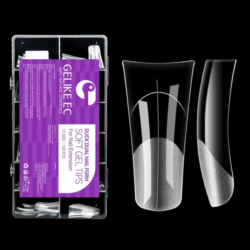 Vista 10 de Gelike EC Kit de puntas de uñas de gel suave de cobertura completa para extensiones de uñas, 552 piezas de puntas de gel cuadradas medianas