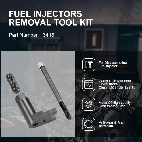Vista 2 de Kit de herramientas de extracción de inyectores de combustible compatible con Ford Powerstroke Diesel 6.7L (2011-2018) Herramienta de extracción