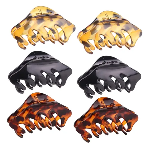Vista 2 de FOMIYES Pinzas para el cabello lacio, 6 unidades, pinzas para el cabello, horquilla de moda, soporte para cola de caballo, versión coreana, pinzas