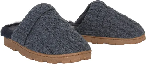 Vista 6 de Jessica Simpson - Pantuflas suaves de punto trenzado para mujer con suela para interioresexteriores