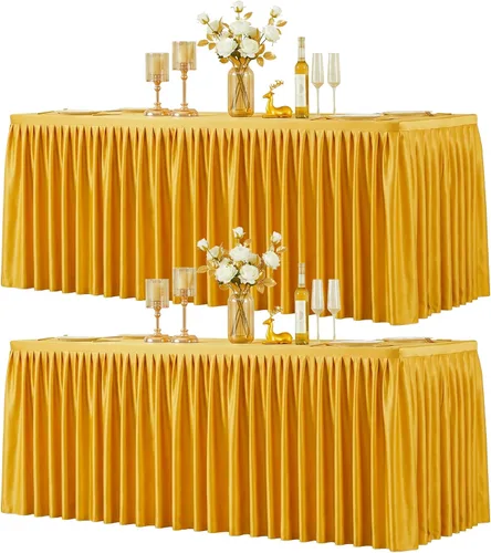 Vista 10 de Paquete de 2 manteles de poliéster negro para mesas rectangulares de 4 pies, cubierta de mesa ajustada sin arrugas, manteles elásticos de 4 pies