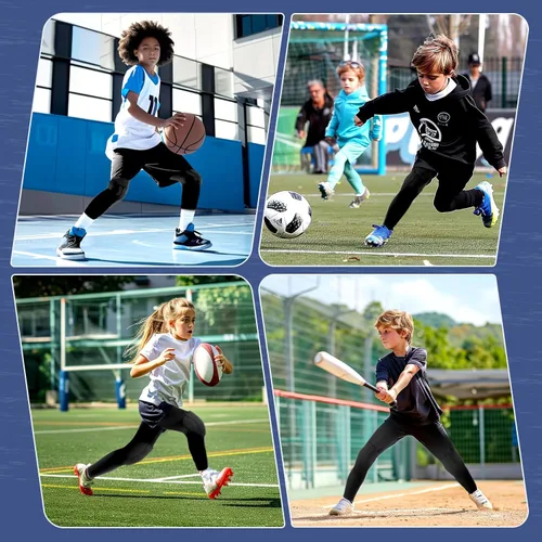 Vista 5 de Newbyinn Rodillera para Niños y Jóvenes 1 Par, Manga de Compresión de Rodilla y Pierna Acolchada Negra para Baloncesto Fútbol Americano Voleibol