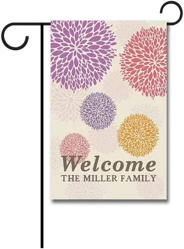 Vista 13 de Welcome Style Initial Garden Flag Snowflake Decor Customized Your Last Name 12.5X18 Inch Print Double Sided