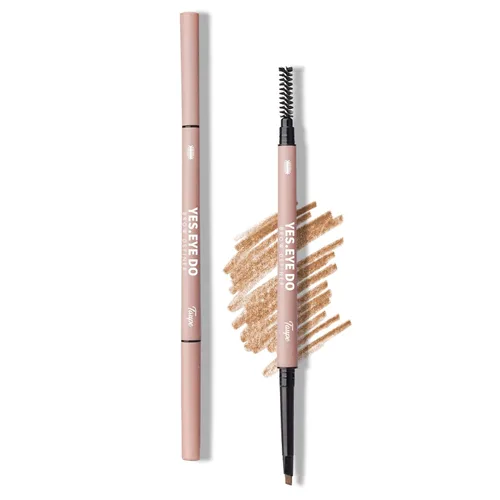 Vista 12 de Auburn - Lápiz de cejas con cepillo, lápiz de cejas rojo para mujer, ultra preciso, lápiz de cejas Aubrun impermeable, crea cejas tupidas esponjosas