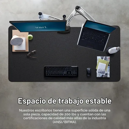 Vista 5 de Vari Classic - Escritorio eléctrico de pie VariDesk ajustable en altura para sentarse/para estar de pie - Escritorio de bipedestación con dos Parte