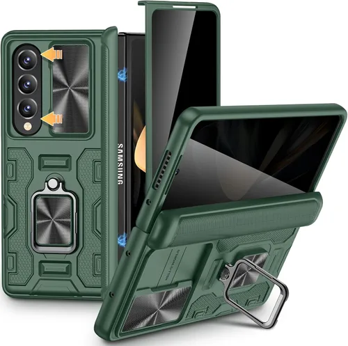 Vista 15 de VEGO Funda para Galaxy Z Fold 4 con Cubierta de Cámara Deslizante y Protección de Bisagra Funda con Protector de Pantalla Soporte Magnético de 360°