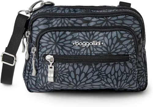 Vista 24 de Baggallini Bolsa cruzada pequeña con triple cremallera para mujer, 8 x 6 pulgadas, ligera, convertible