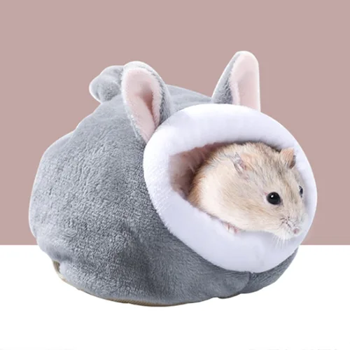 Vista 3 de Cama de conejillo de indias, acogedoras casas de conejos y escondites de conejos, ropa de cama lavable de forro polar para dormir, casa cálida
