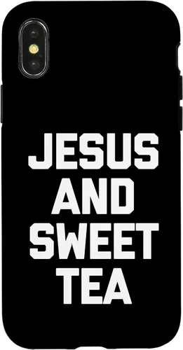 Vista 4 de iPhone 14 Jesus & Sweet Tea - Divertida funda de Jesús religioso cristiano católico