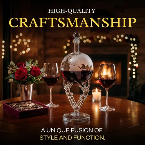 Vista 6 de Decantador de amor, decantador de cristal Romeo y Julieta para el día de San Valentín, para vino y whisky The Wine Savant – 12 pulgadas de alto